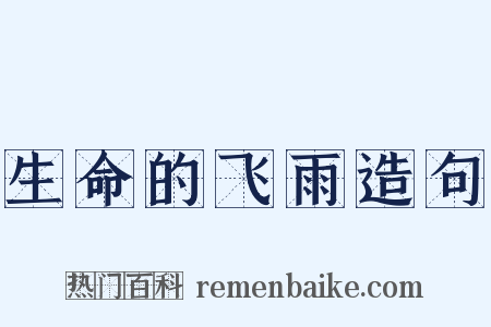 生命的飞雨造句是什么意思的图片